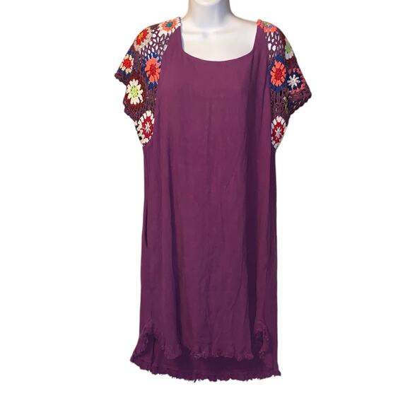Umgee Crochet Sleeve Dress - Picture 1 of 12
